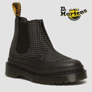 Dr. Martens Black Chelsea Boots with Grid Texture
